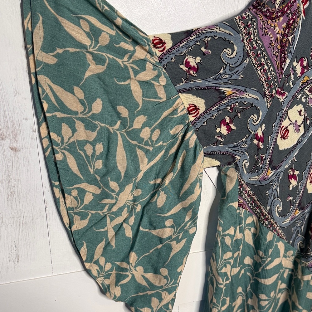 Umgee Bohemian Paisley V Neck Dress - Picture 4 of 8
